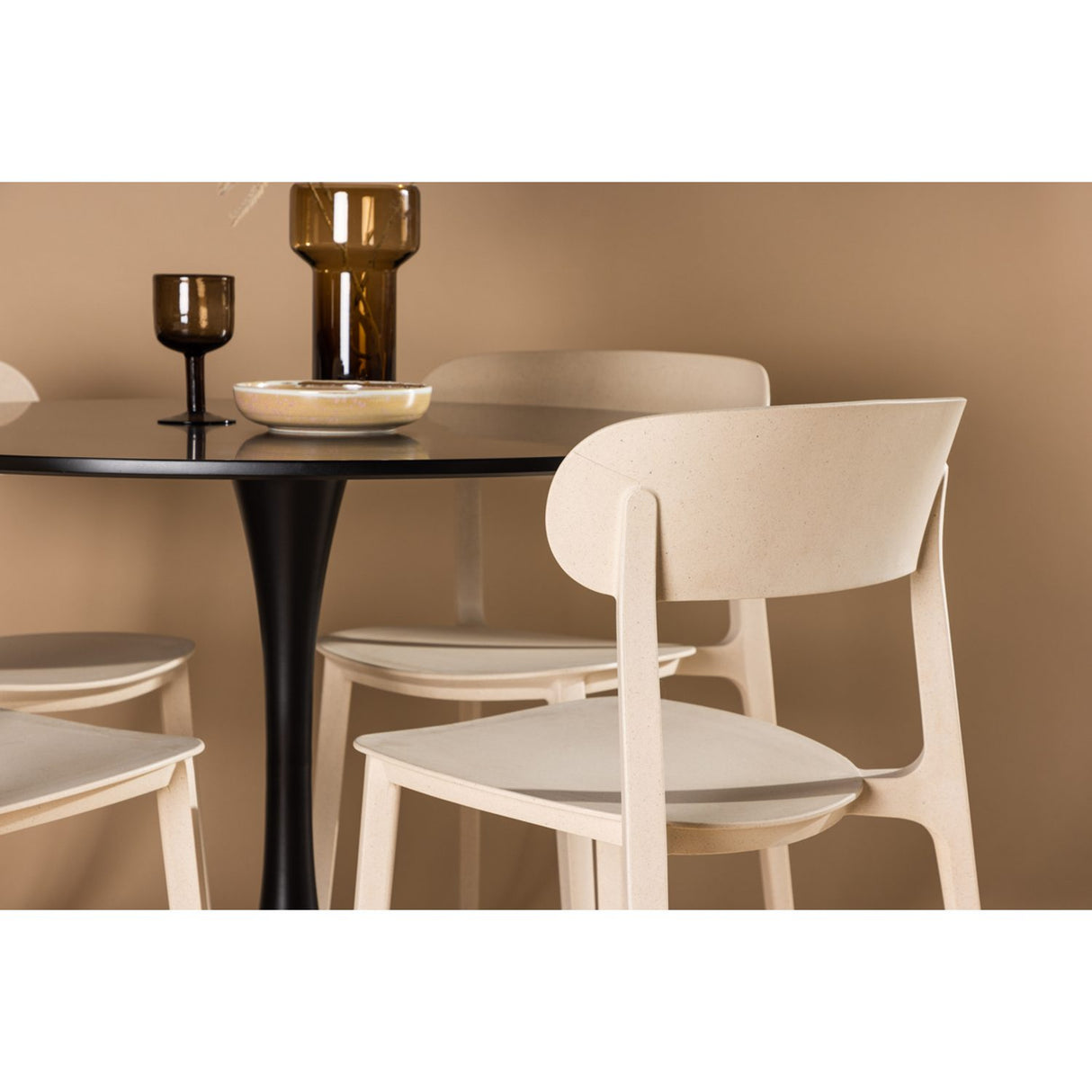 Glade, Åstol Rund matgrupp Beige, Svart, ⌀100