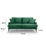 Dushanbe 2-sits (175 x 90 x 88 cm) 2-sitssoffa Grön