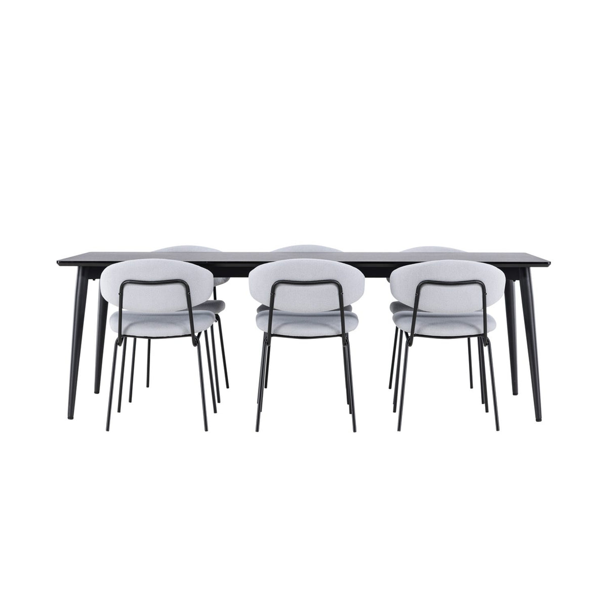 Ellis, Chico Rektangulär matgrupp Blå, svart, Svart, 230 x 85