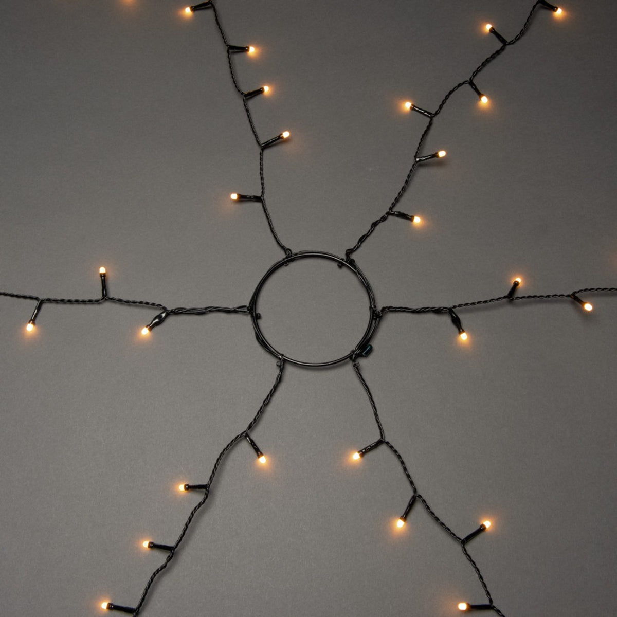LED Frost Svart Kabel Julgransbelysning 180 cm, Amber