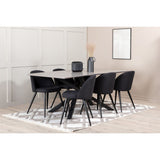 Piazza, Velvet Rektangulär matgrupp Svart, Svart, mörkgrå, 180 x 90