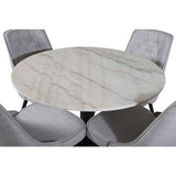 Estelle, Velvet Deluxe Rund matgrupp Svart,Ljusgrå, Svart, vit, ⌀106