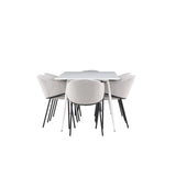 Silar, Evelina Rektangulär matgrupp Svart,Grå, Vit, 180 x 90