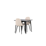 Tempe, Polar Rektangulär matgrupp Beige, Svart, Svart, 80 x 80