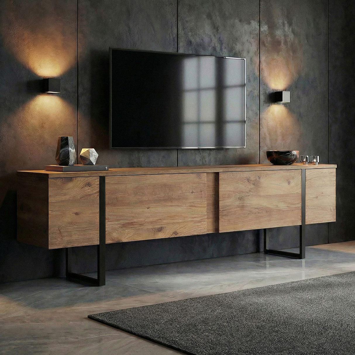 Coco TV-bänk Atlantic Pine Svart