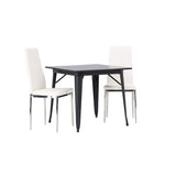 Tempe, Pastill Rektangulär matgrupp Silver,Vitt, Svart, 80 x 80