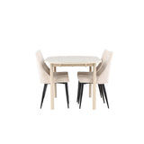 Andy, Leone Ovalt matgrupp Beige,Svart, Vitlaserad, 180 x 90