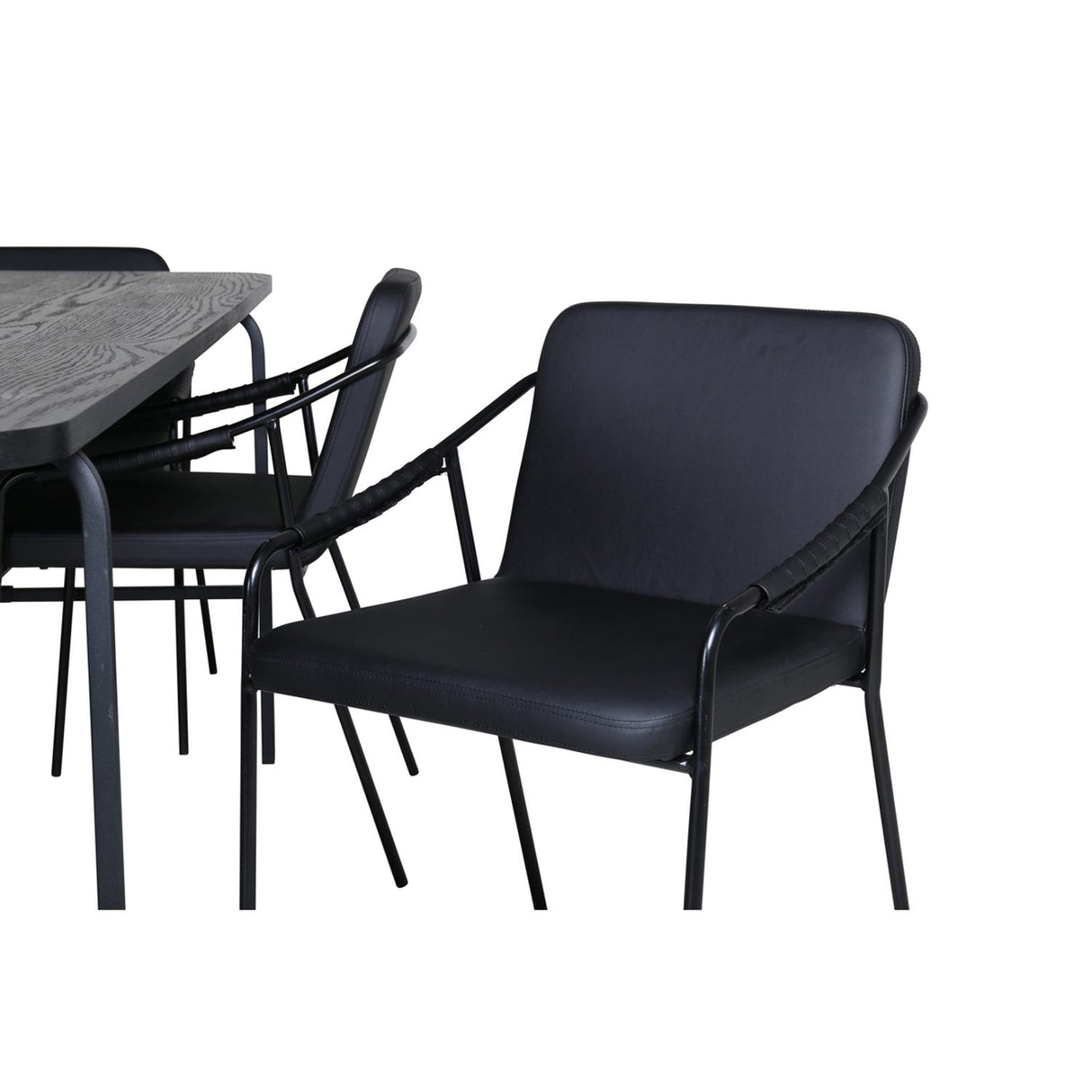 Uno, Tvist Rektangulär matgrupp Svart, Svart, 6st