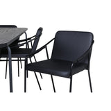 Uno, Tvist Rektangulär matgrupp Svart, Svart, 6st