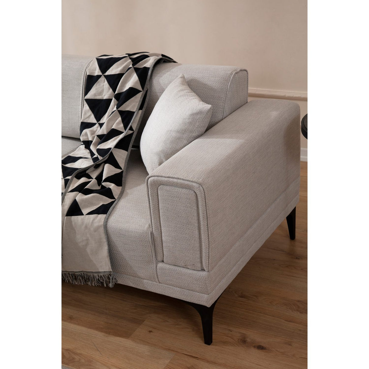 Hanoi (250-140 x 85 x 77 cm) Hörnsoffa-bäddsoffa Ecru, Vänster