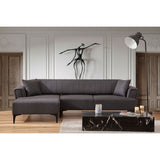 Jakarta (140-270 x 95 x 77 cm) Hörnsoffa-bäddsoffa Mörkgrå, Vänster