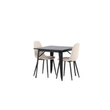 Tempe, Polar Rektangulär matgrupp Beige, Svart, Svart, 80 x 80