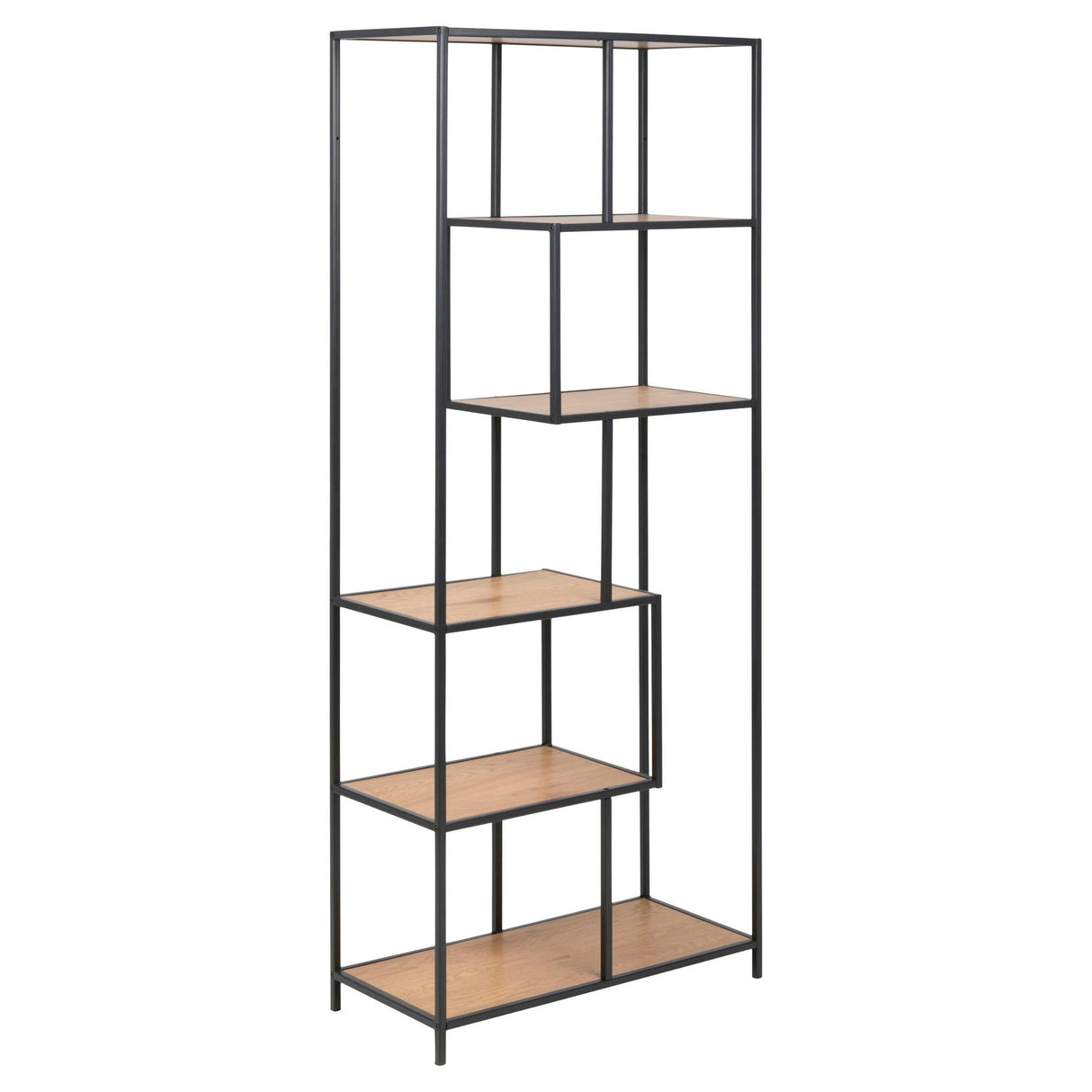 Seaford Bokhylla Asymmetrisk 185x77x35 cm Vild Ek