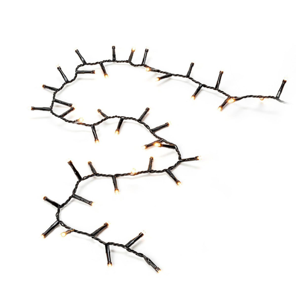 Cluster LED Svart kabel 30V/IP44 Ljusslinga Ute 17.58m, Amber