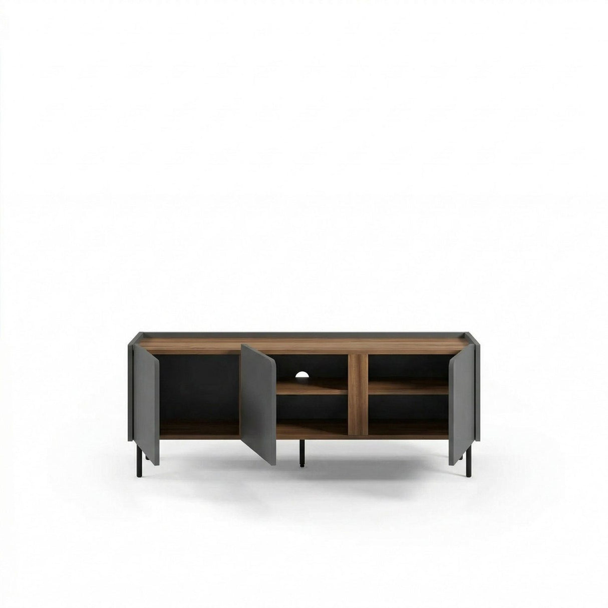 Lucile (140 x 53,9 x 35,5 cm) TV-bänk Antracit Natur ek Svart