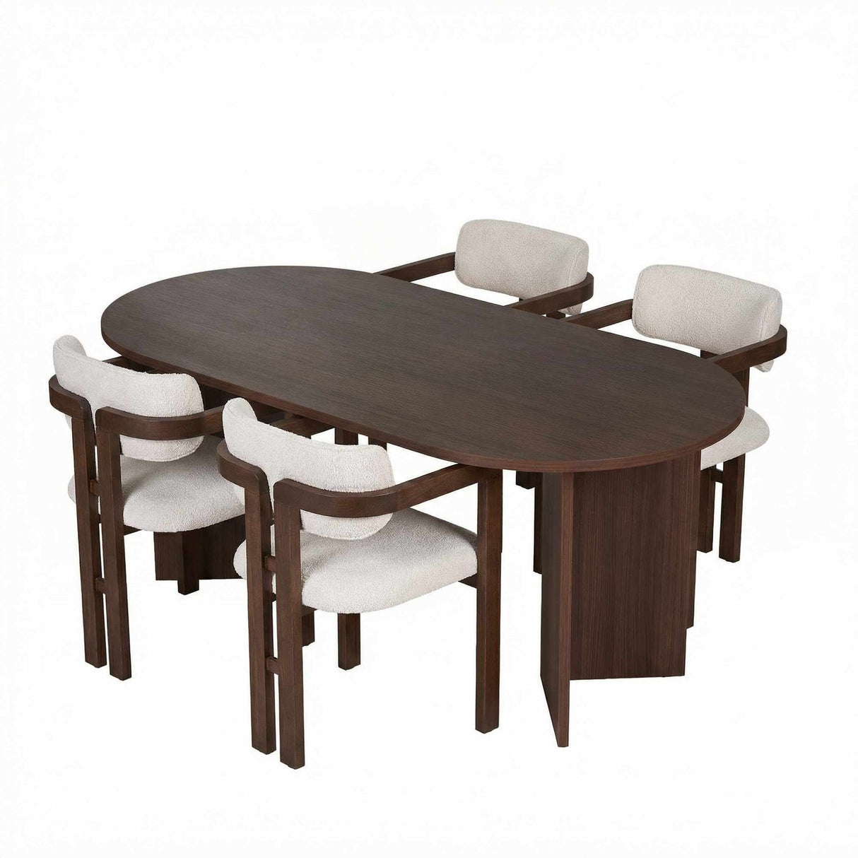 Claudina Matgrupp Walnut, Dark Walnut, White