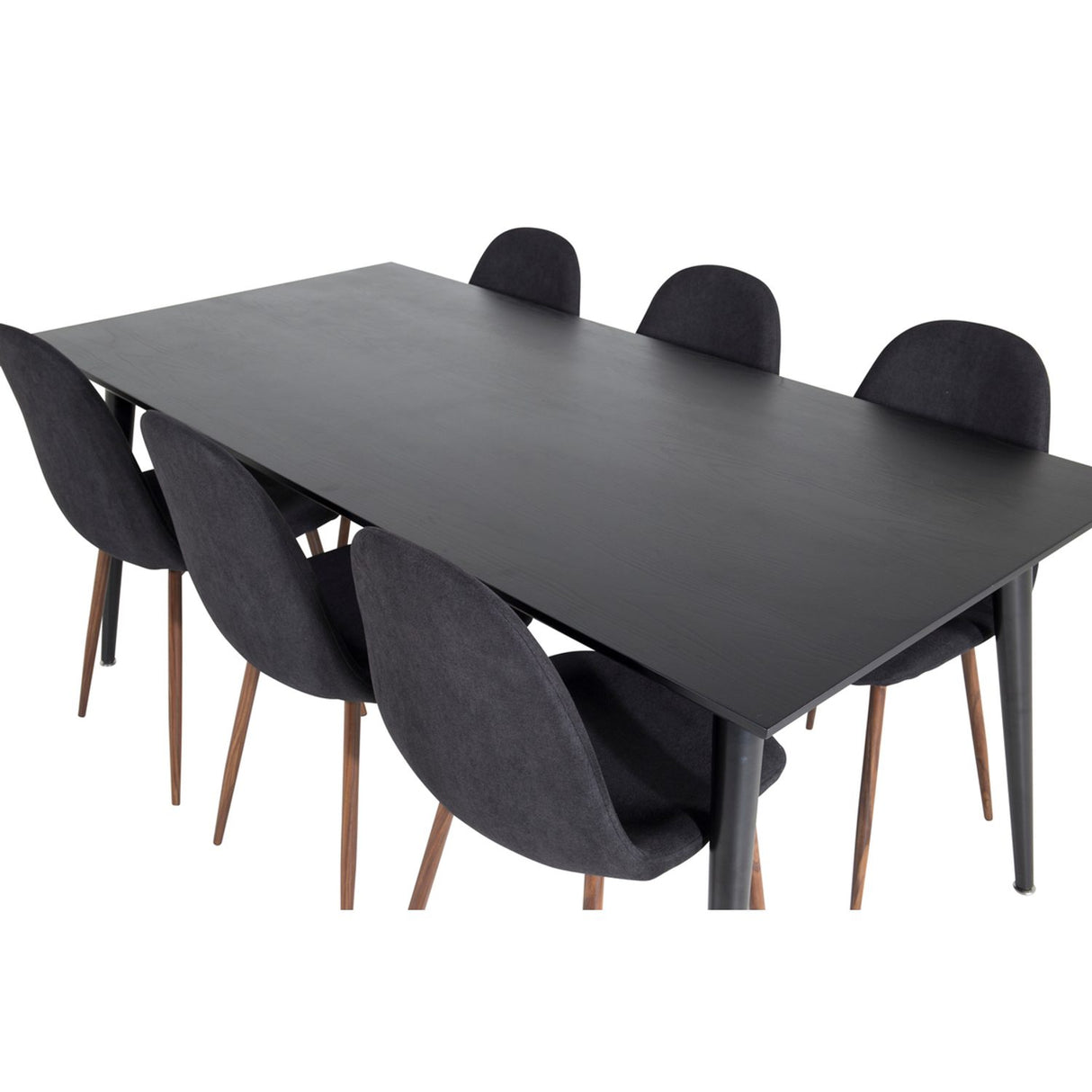 Dipp, Polar Rektangulär matgrupp Svart,Natur, Svart, 180 x 90