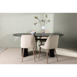Isolde, Night Oval matgrupp Valnöt, Beige, Svart, 180 x 90