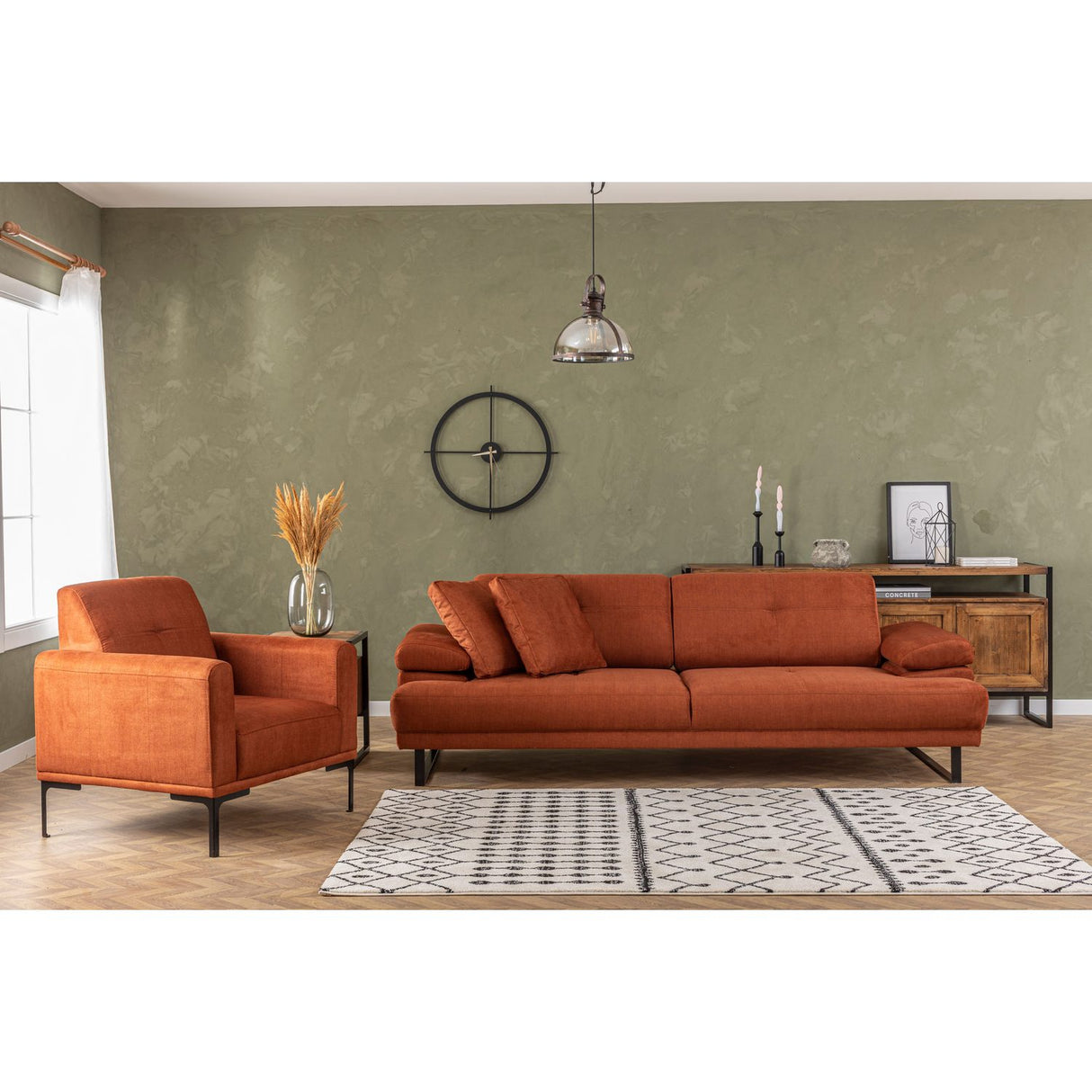 Quito (239 x 99 x 83 cm) 3-sits bäddsoffa Orange