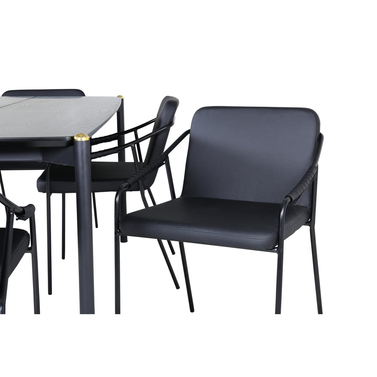 Pelle, Tvist Rektangulär matgrupp Svart, Svart, 190 x 90