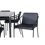 Pelle, Tvist Rektangulär matgrupp Svart, Svart, 190 x 90