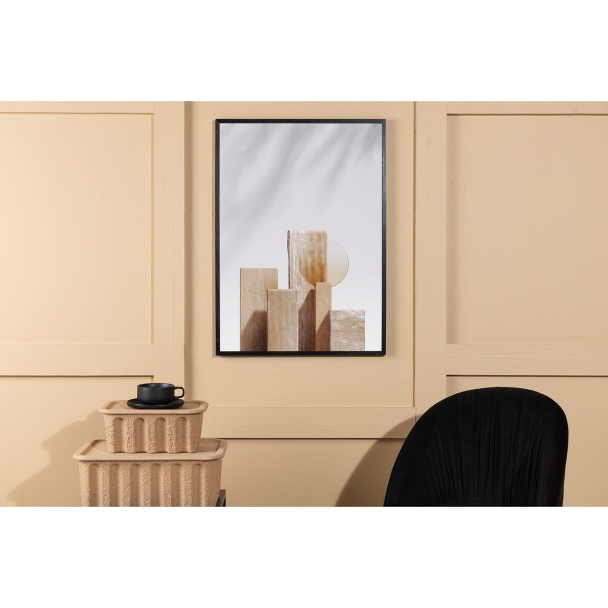 Träblock Poster Beige, 30 x 40 cm