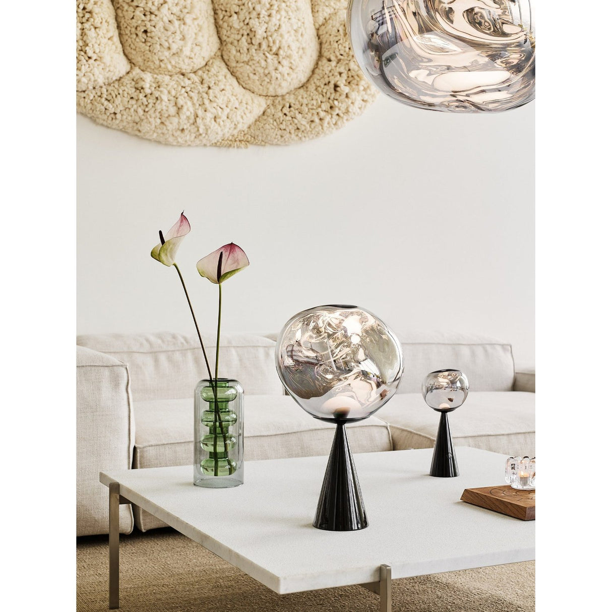 Melt Cone Fat Bordslampa Silver/Black