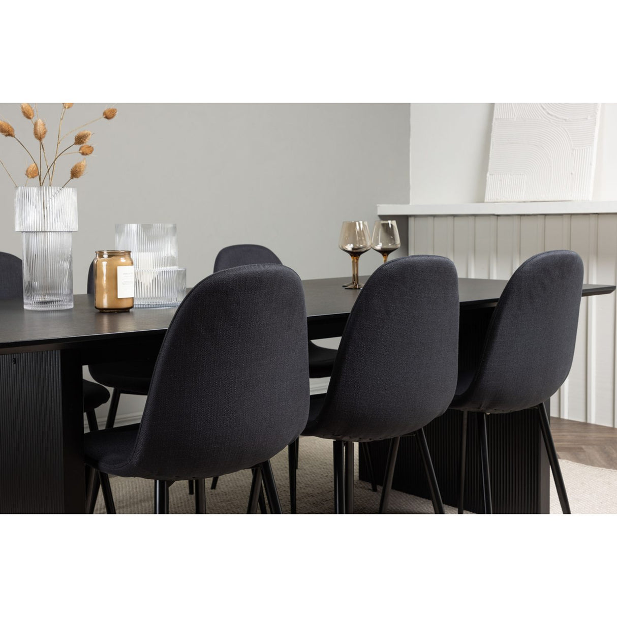 Vail, Polar Rektangulär matgrupp Svart, Svart, 200 x 100