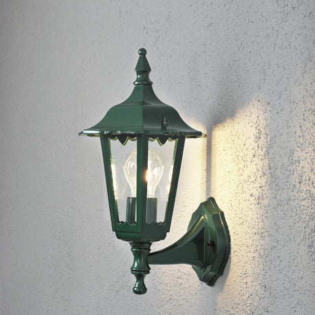 Firenze E27 Liten Vägglampa Ute Upp, Grön