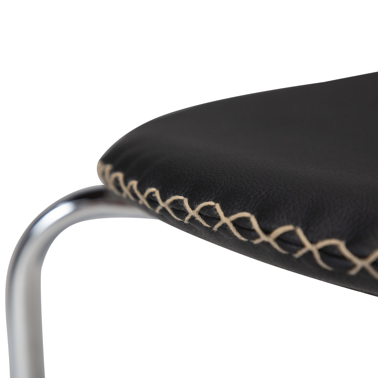 Dolphin Stol Black Leather, Chrome