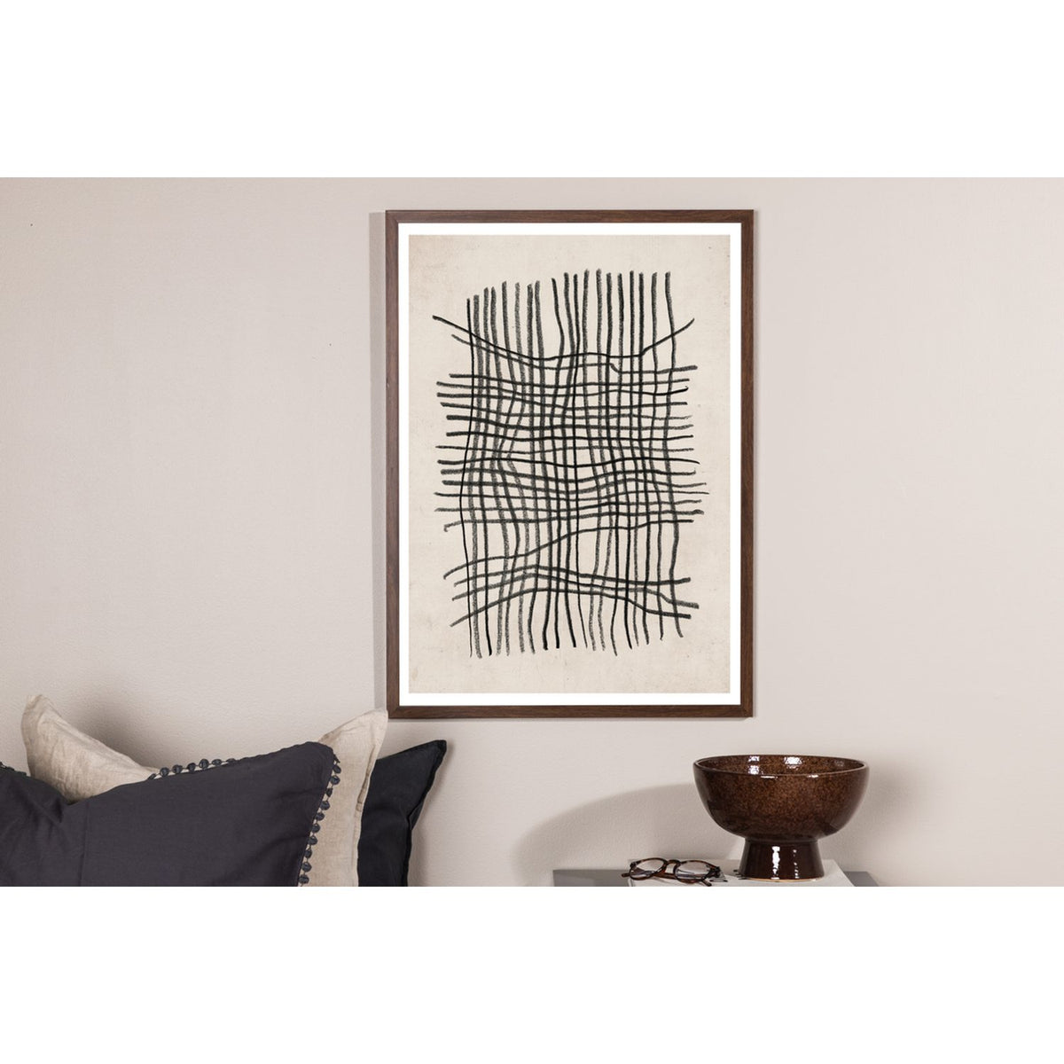 Linjekonst Poster Beige, 21 x 30 cm