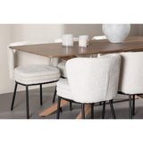 Piazza, Agnes Rektangulär matgrupp Svart,Vit, Mocka, 180 x 90