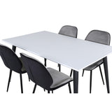 Jimmy, Emma Rektangulär matgrupp Svart,Grå, Svart,Vitt, 150 x 90