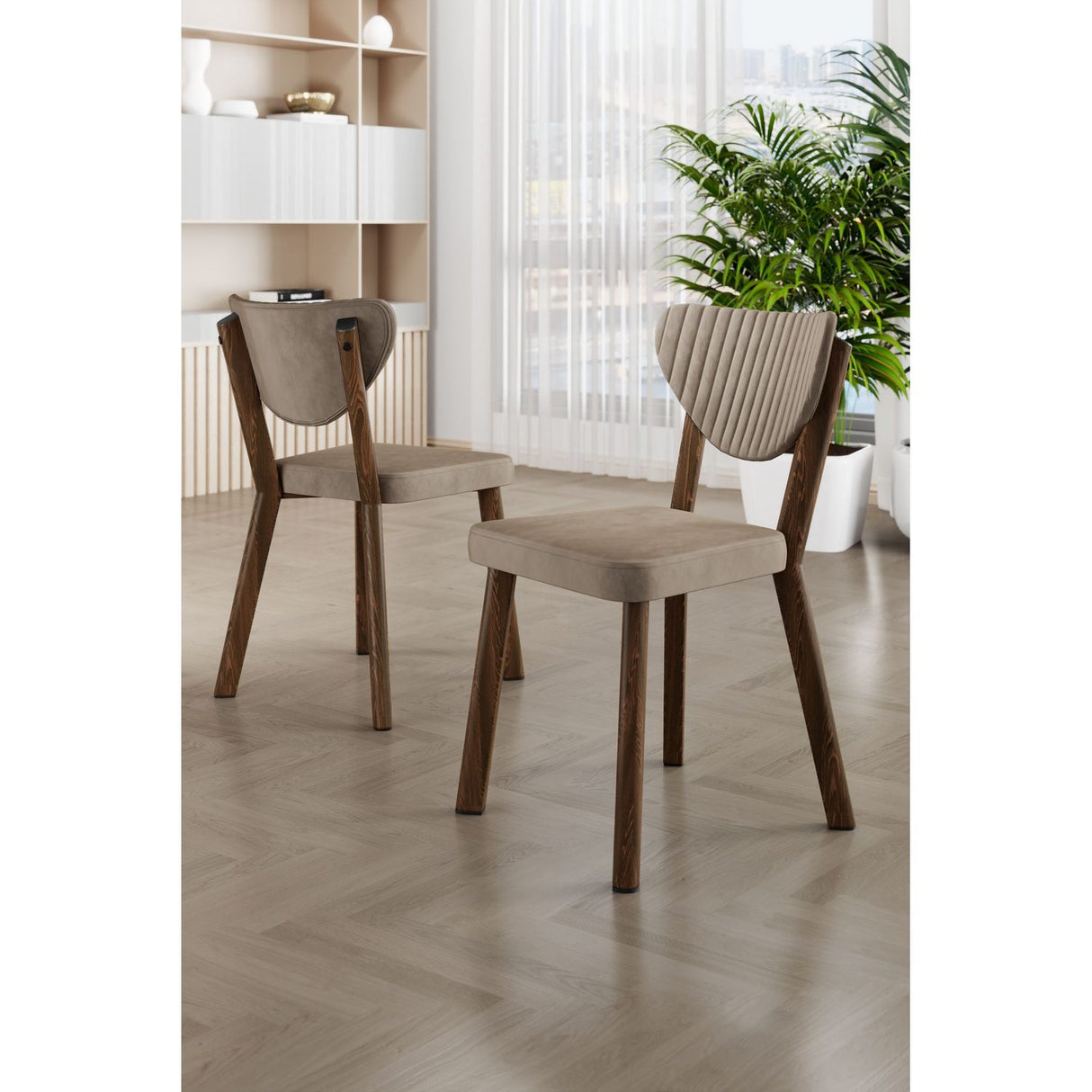 Arfe (45 x 86 x 46 cm) 6 delar cappuccinobrun Stolset