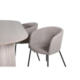 Bianca, Berit Oval matgrupp Beige, Vitputsad, 4st