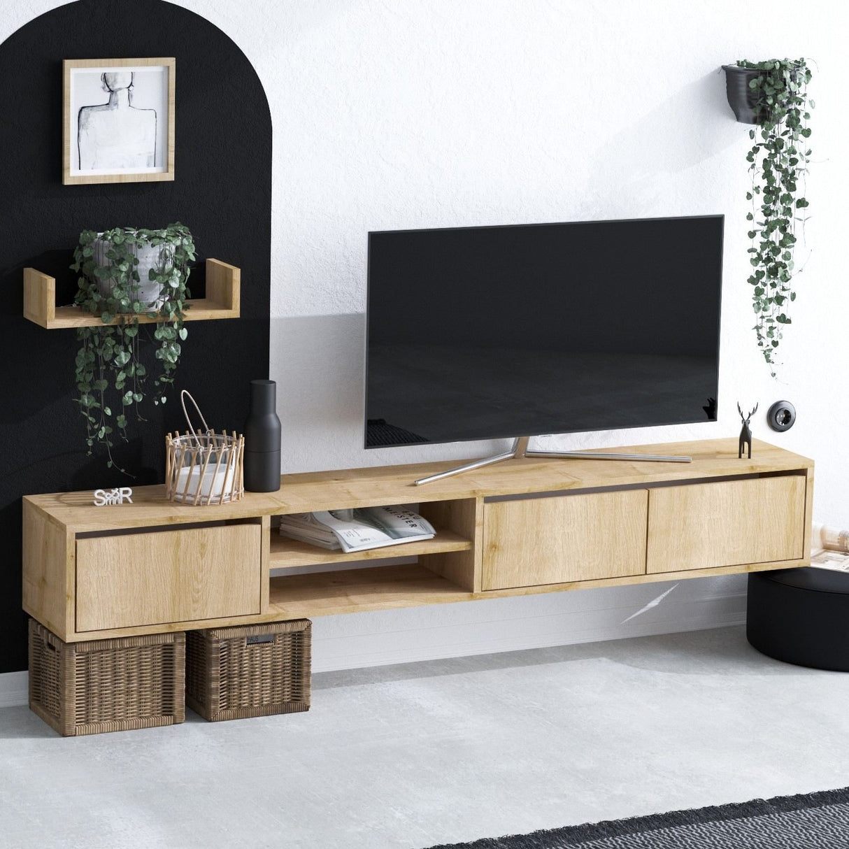 Bern (40 x 12 x 15 cm) Sapphire Oak TV-möbel