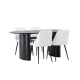 Isolde, Night Oval matgrupp Svart,Vit, Svart, 180 x 90