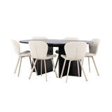 Strada, Lilja Oval matgrupp Beige, Svart, ⌀120