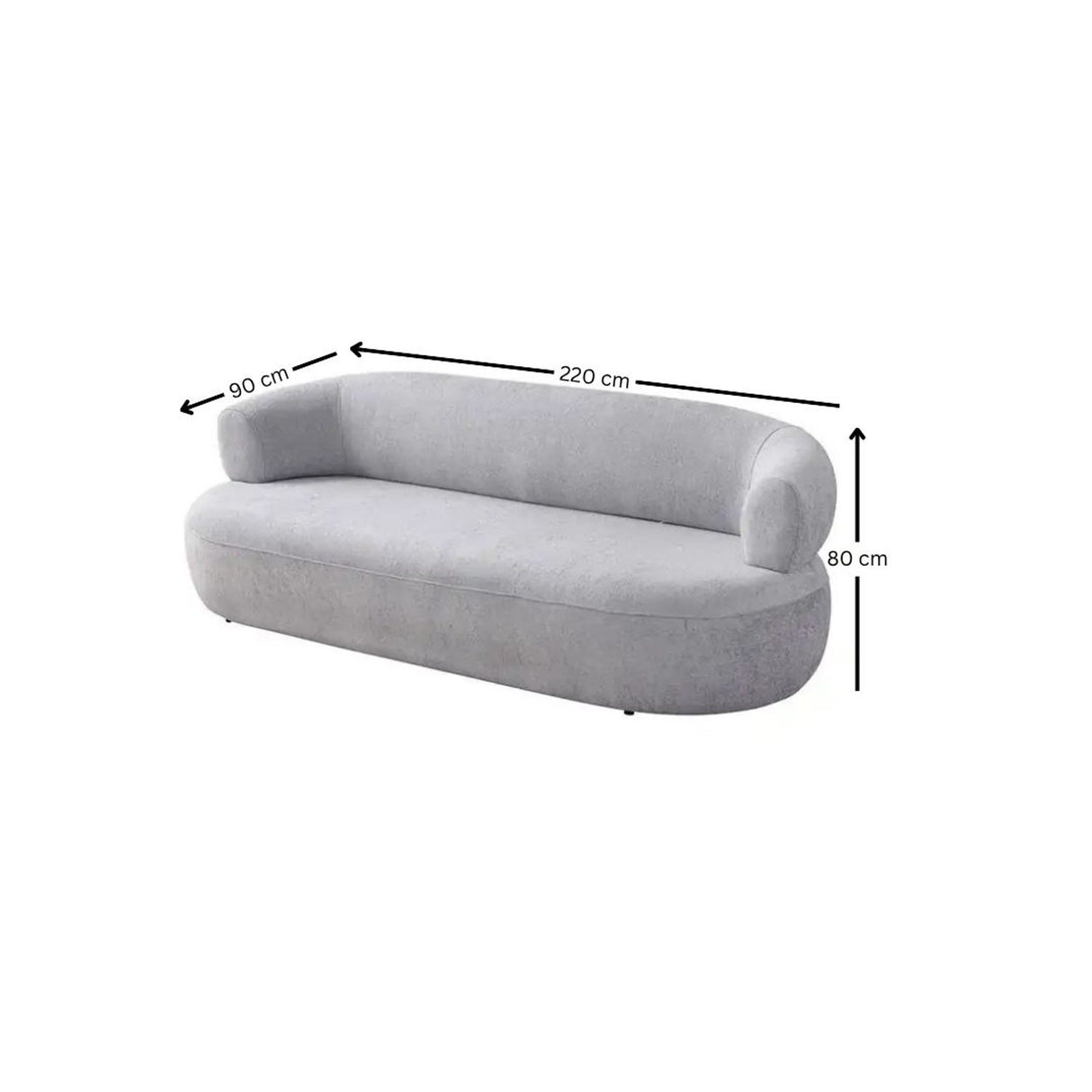 Quadra 3-sits soffa Grå