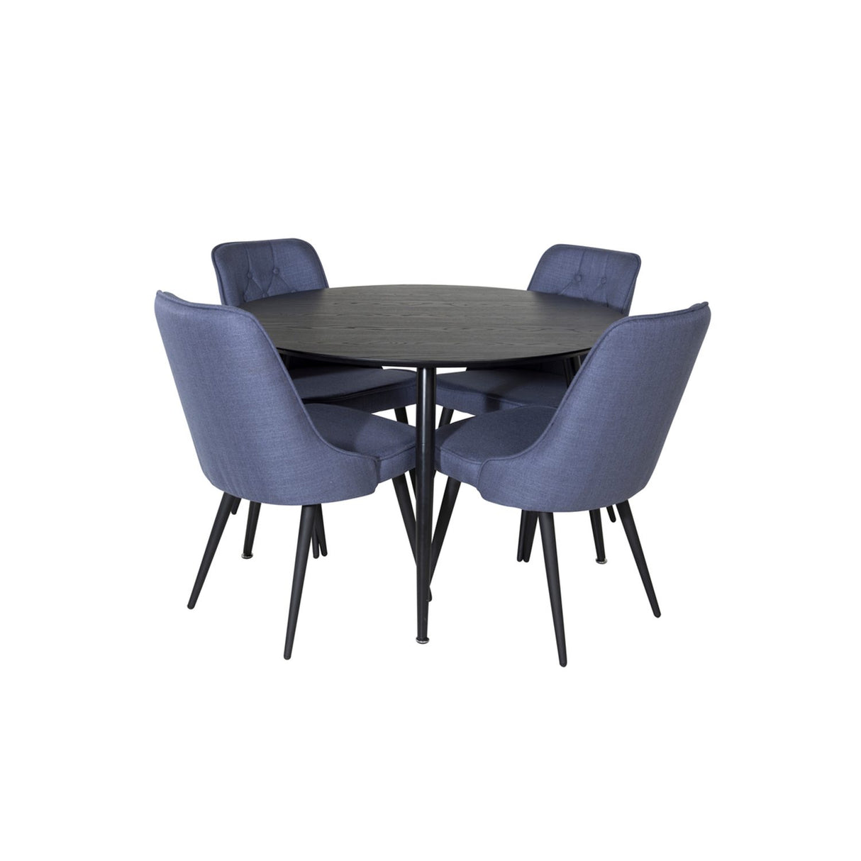 Dipp, Velvet Deluxe Rund matgrupp Svart,Blå, Svart, ⌀115
