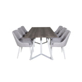 Marina, Plaza Rektangulär matgrupp Grå,Vit, Grå,Vit, 180 x 90
