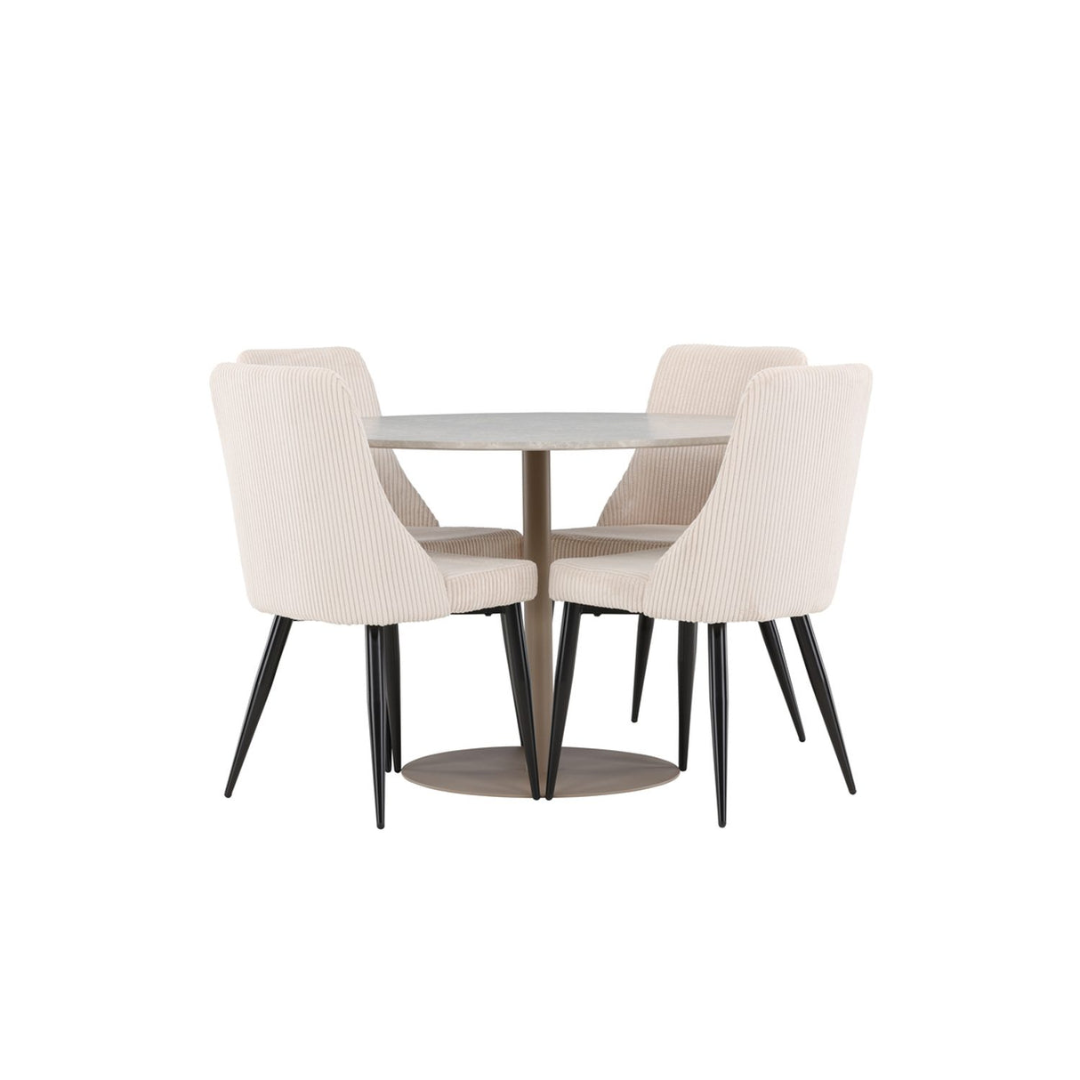 Lycke, Leone Rund matgrupp Beige,Svart, Beige, ⌀110