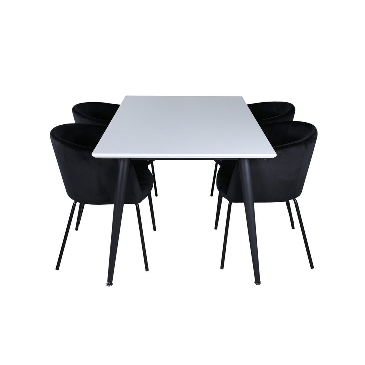 Jimmy, Berit Rektangulär matgrupp Svart, Svart,Vitt, 150 x 90