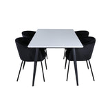 Jimmy, Berit Rektangulär matgrupp Svart, Svart,Vitt, 150 x 90