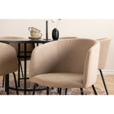 Copenhagen, Berit Rund matgrupp Beige, Svart, Svart, ⌀140
