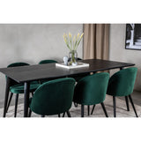 Dipp, Velvet Rektangulär matgrupp Svart,Grön, Svart, 180 x 90
