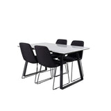 Estelle, Muce Rektangulär matgrupp Svart, Svart, vit, 140 x 90