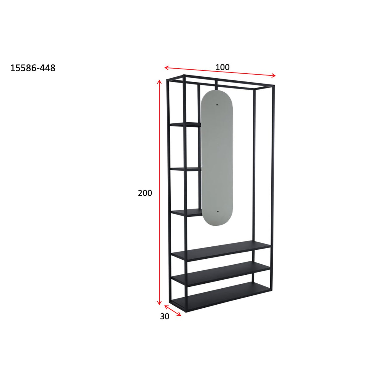 Classe Garderob Svart, 100 x 200