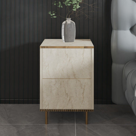 Bilbao Travertine / Gold Nattduksbord