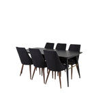 Gold, Leone Rektangulär matgrupp Svart,Natur, Svart, 180 x 85